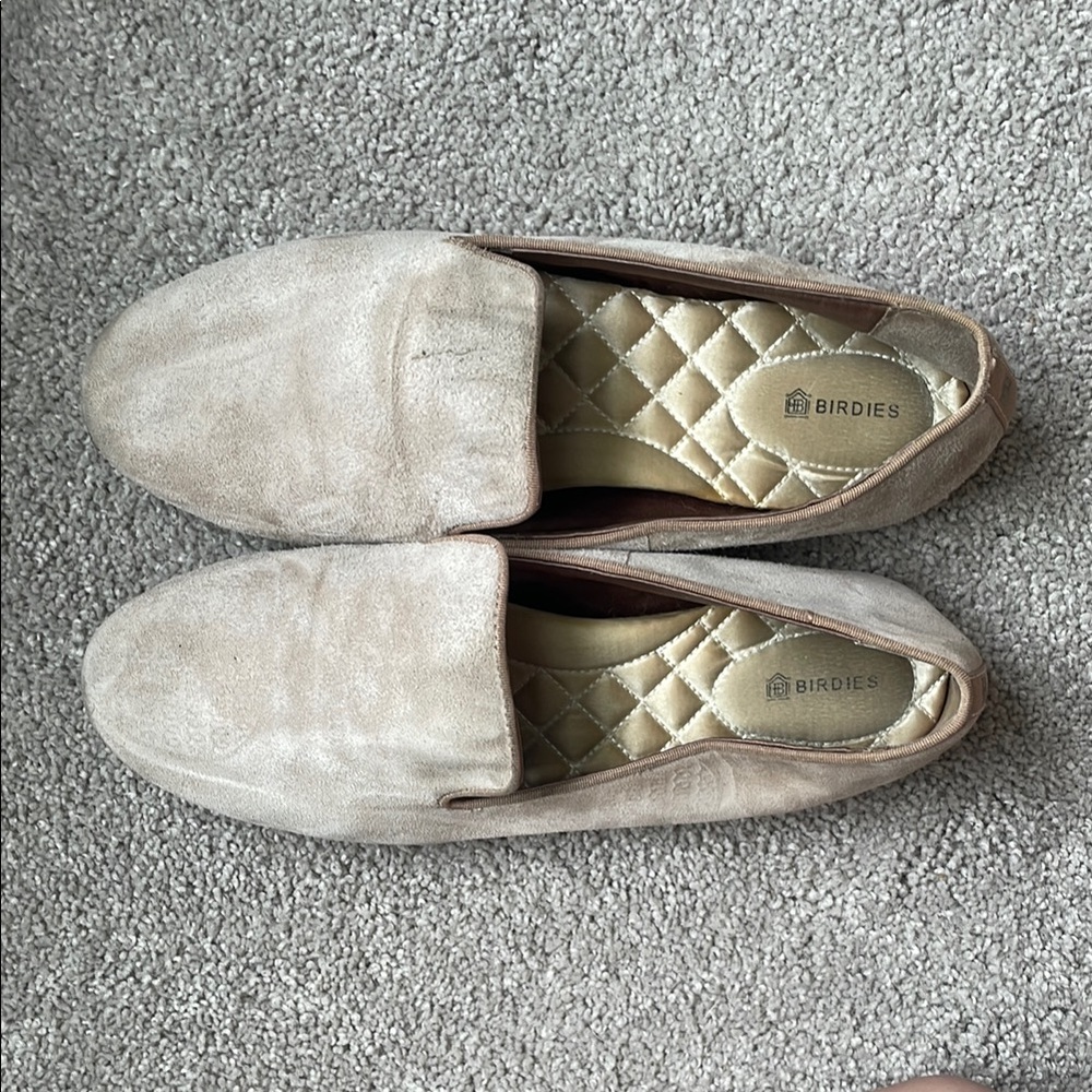 Birdies Leather Light Tan Suede Shoe Slip-On Loafer